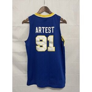 Reebok HWC 1987-88 NBA Indiana Pacers Ron Artest #91  Jersey Blue/Yellow Lg14-16